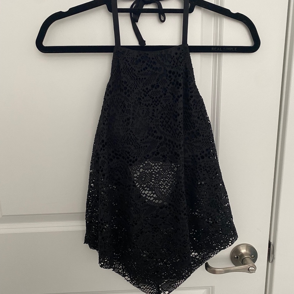 Black Crochet Bikini/Tankini Top